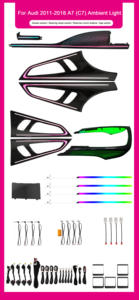 Éclairage LED intérieur de mise à niveau OEM SJC pour les modèles <span class=keywords><strong>Audi</strong></span> A7 C7 2011-2018 - Accessoires de garniture d'éclairage ambiant Symphony 64 couleurs - Product Image 6