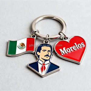 Suvenir logam Emiliano Zapata Meksiko gantungan kunci Morelos bendera gantungan kunci Enamel hadiah perjalanan Llaveros dari pabrik sumber Tiongkok - Product Image 1