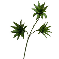 3 Têtes de fleurs artificielles en soie de bambou, lys à bords dorés, verdure de style forêt, feuillage 85 cm, pour décoration de mariage, événements et maison
