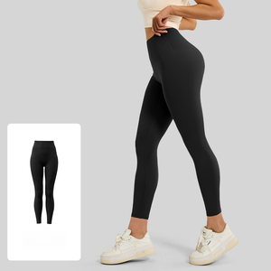Leggings de yoga taille haute personnalisables avec logo, effet push-up, sans couture en Y, anti-roulement, sans effet camel toe, fins et extensibles pour femme - Product Image 4