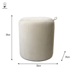 Tabouret de coiffeuse rond en velours blanc moderne avec panier de rangement <span class=keywords><strong>Pouf</strong></span> de rangement ottoman décoratif pour la maison - Product Image 2