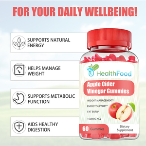 Good Quality Organic Apple Cider Vinegar Gummies 1500mg Weight Management Energy Support Gummies Apple Flavor Slimming Gummy - Product Image 2