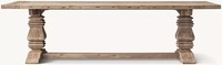 Nouveautés - Table à manger en bois massif rectangulaire longue, fabriquée à la main, personnalisée, résistante aux taches