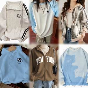 เสื้อสเวตเชิ้ตผู้หญิงถักนิตติ้งสไตล์ลำลองสำหรับฤดูใบไม้ร่วง ผลิตจากโพลีเอสเตอร์/คอตตอน ทรงหลวม ใส่สบาย อุ่น นุ่ม สีพื้น ขายส่งแบบคละสี - Product Image 3