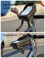Sac de cadre de vélo étanche Lamicall BCCB02, coque rigide en EVA, pochette pour tube supérieur avec housse de pluie, support de téléphone tactile en TPU, 4,7-7 pouces