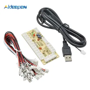 Aideepen-codificador USB para Arcade PC a Joystick, cero retardo, MAME, 5 pines, Cable de botón pulsador Sanwa