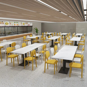 Table et chaise de cantine <span class=keywords><strong>pour</strong></span> le personnel de l'école Salle à manger <span class=keywords><strong>d</strong></span>'<span class=keywords><strong>entreprise</strong></span> <span class=keywords><strong>Restaurant</strong></span> Restauration rapide Table et chaise <span class=keywords><strong>pour</strong></span> 4/6 personnes - Product Image 3