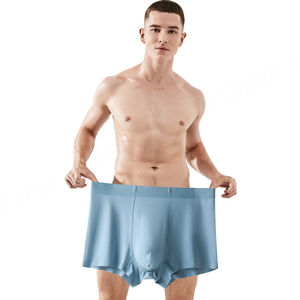 Grandes culottes pour hommes personnalisées grande taille sous-vêtements en modal gros homme boxeurs sans couture mi-taille respirant slips Shorts - Product Image 2