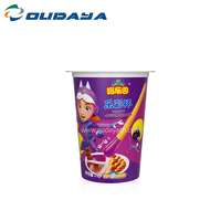 Contenedor vacío de plástico de inyección PP personalizado para helados, taza de yogurt con 2 compartimentos, 140ml, 35g