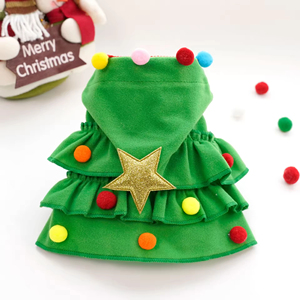 Elegante disfraz de elfo navideño de algodón con patrón sólido para cachorros, capa de invierno para mascotas, ropa de dibujos animados para perros. - Product Image 6
