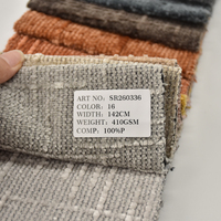 Tissu en gros 100% polyester velours uni, tissu d'ameublement chenille pour canapé et textile de maison
