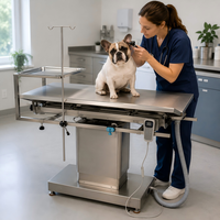 Table d'opération vétérinaire XY ACS03 avec réglage électrique de la hauteur, acier inoxydable 304 et plateau en forme de V