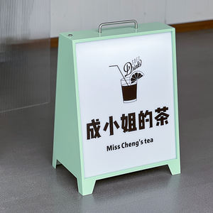 Caisson lumineux de plancher imperméable extérieur 3 couleurs lumineux Panneau d'affichage rechargeable mobile portatif Signalisation verticale de décrochage - Product Image 2