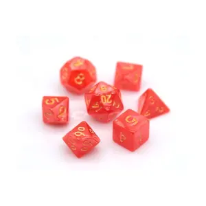 Ensemble de dés de jeu de rôle polyédriques miniatures HS 10 mm D4-D20, petits dés de jeu de société DND en métal, bois et acrylique - Product Image 4