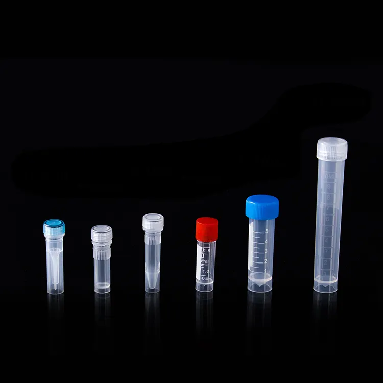 Laboratorio PP-Tubos de congelación de plástico, tapón de rosca, 0,5, 1,5 ml, viales de criovial