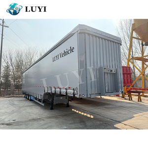 Semirremolque de cortina lateral personalizado de 3 ejes, 40 pies y 45 pies, impermeable de PVC, cortina de lona, remolque de camión deslizante lateral - Product Image 2