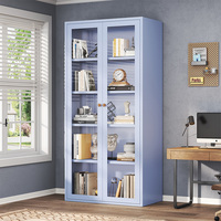 Bibliothèque Contemporaine en Acier et Verre pour Appartement, Bureau – Meuble de Designer Moderne, Étagère sur Pied