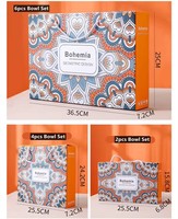 Cadeaux de mariage personnalisés, bol à dessert en céramique, porcelaine bohème, ensemble de bols à riz de 4,5 pouces pour les événements festifs