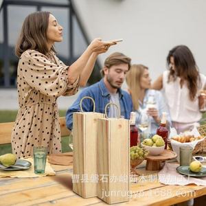 Caja de Madera para Vino, para una Sola Botella, de Madera de Pino, Portátil, para Regalo, Forma Rectangular - Product Image 4
