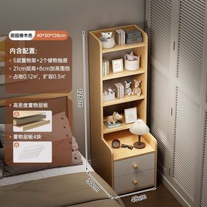 Cross-border e-commerce bedside <b>table</b>, simple and modern home bedroom bedside <b>table</b>, <b>tall</b> bookshelf storage <b>table</b>, storage - Product Image 2