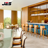 Ensemble de meubles de restaurant commercial personnalisés J2S, table en bois, chaises rembourrées pour les projets de café, d'hôtel et de restaurant