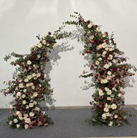Arche métallique de luxe en gros pour extérieur, avec fleurs artificielles, pour toile de fond de mariage, décoration de fête, écologique