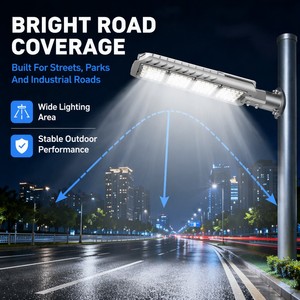 ไฟถนน LED 100W/200W/300W แบบรวมทุกอย่างในหนึ่งเดียว พร้อมเซ็นเซอร์ตรวจจับความเคลื่อนไหว มาตรฐาน IP65 ใช้ไฟ AC - Product Image 5