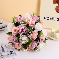 Centres de table pour mariage Faux soie Faux plastique Roses artificielles Boules de fleurs Bouquet de fleurs