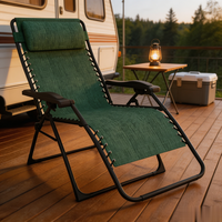 Fauteuil de relaxation de luxe surdimensionné et robuste à gravité zéro, avec structure en acier inoxydable, portable, respirant et pliable, pour hôtels et villas