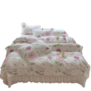 Cotton Country Style <strong>Princess</strong> Lace <strong>Bedding</strong> 4pcs Set - Product Image 1