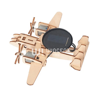 Kit de Experimentos Científicos Educativos STEM, Avión de Madera con Energía Solar Montessori DIY, Modelo de Rompecabezas 3D, Juguete para Niños