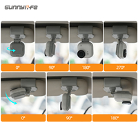 Support de caméra d'action Sunnylife pour pare-soleil de voiture 360° ° Rotation à 90° °   Support inclinable pour pare-soleil pour Osmo Nano
