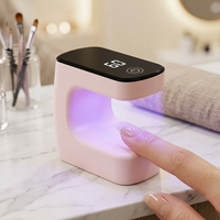 Lampu Kuku Mini Portabel Pabrik OEM 3W UV LED Pengering Gel Layar LCD Timer Ganda Lampu Pengering Cepat Logo Kustom Grosir
