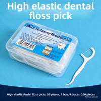 Fil dentaire en plastique RECO pour le nettoyage des dents, emballage neutre, gratte-langue portable, boîte de 50 bâtonnets jetables