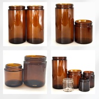 Pot en verre vide ambré transparent avec pulvérisateur mat, capsule et couvercle en plastique à l'épreuve des enfants, écologique, logo personnalisé, pour crème de soin, prêt à être expédié