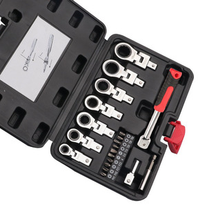8 pièces/ensemble clé à cliquet à tête flexible ensemble clé interchangeable cliquets tournevis ménage multifonctionnel matériel outils - Product Image 1