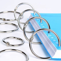 Mousqueton porte-clés en métal rond de 25 mm pour classeurs à feuilles mobiles - Accessoire de mode en alliage de zinc