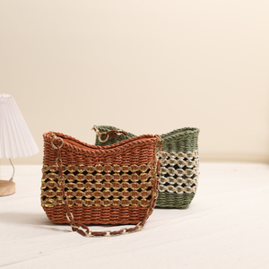 Borsa in Paglia e Vimini di Alta Qualità Intrecciata per Vacanze Estive Borsa da Donna in <span class=keywords><strong>Erba</strong></span> Intrecciata Prodotti Estivi Borsa a Spalla - Product Image 6