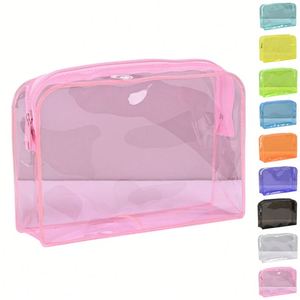 Custom Logo Size PVC <b>Makeup</b> <b>Bag</b> with Zipper Closure <b>Transparent</b> Cosmetic Pouch for Jewelry Packing Low MOQ - Product Image 1