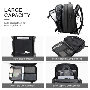 Sac à dos de voyage extensible grande capacité 60L avec serrure TSA, sac à dos pour ordinateur portable 17,3 pouces pour hommes, idéal pour les voyages d'affaires - Product Image 3
