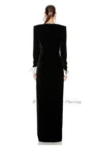2023 nueva <span class=keywords><strong>reina</strong></span> <span class=keywords><strong>de</strong></span> gama alta temperamento profundo escote en V hendidura fiesta Reunión Anual banquete vestido <span class=keywords><strong>de</strong></span> noche Vestido largo <span class=keywords><strong>de</strong></span> terciopelo - Product Image 2