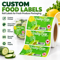 Op maat gemaakte etiketten voor verse producten, witte BOPP zelfklevende rolstickers met barcodeprint voor clamshell verpakkingen