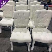 Chaise Louis en Bois Massif à Dossier Rond en Tissu Empilé de Style Français, Meilleures Ventes, pour Mariages et Événements