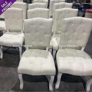 뜨거운 판매 프랑스 스타일 스택 패브릭 라운드 백 단단한 나무 결혼식 이벤트 루이 의자 - Product Image 5