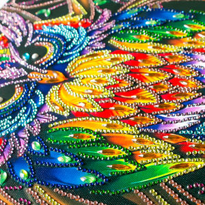 Оптовая продажа, разноцветная живопись «DIY», 5D сова, животные, специальная форма, частичная алмазная живопись со стразами - Product Image 6