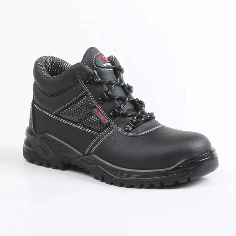 남성용 편안한 강철 발가락 안전 작업 부츠 작업 보호 기능이있는 산업용 가죽 안전 신발