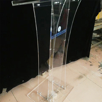 Púlpito de acrílico con iluminación Led transparente, plataforma acrílica, podio, púlpito de Iglesia