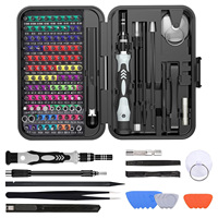 Kit de tournevis magnétique de précision OwiHaerxis, 132 embouts, manche en plastique, tête plate, outil de réparation électronique DIY pour téléphone, tablette, PC
