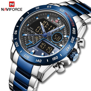 New NAVIFORCE 9171 Luxury Digital <b>LED</b> Wristwatch Luminous Male Waterproof Men's Quartz Watches Original Stainless Steel <b>Clock</b> - Product Image 3