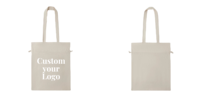 Sac de shopping en toile de coton brun réutilisable et écologique avec logo personnalisé, fermeture à cordon et bretelles